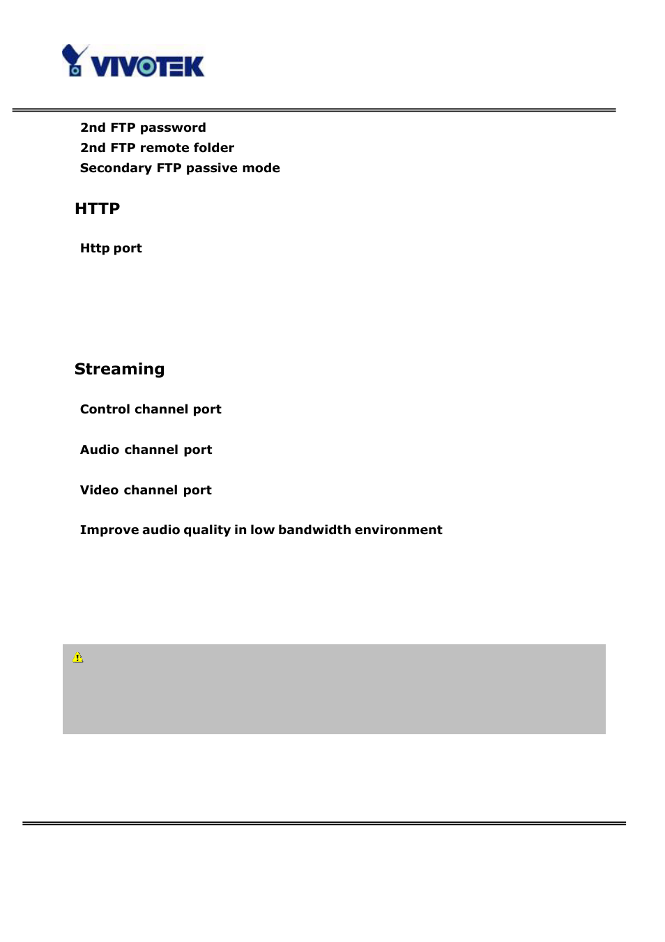 Streaming | Vivotek PT3122 User Manual | Page 35 / 64