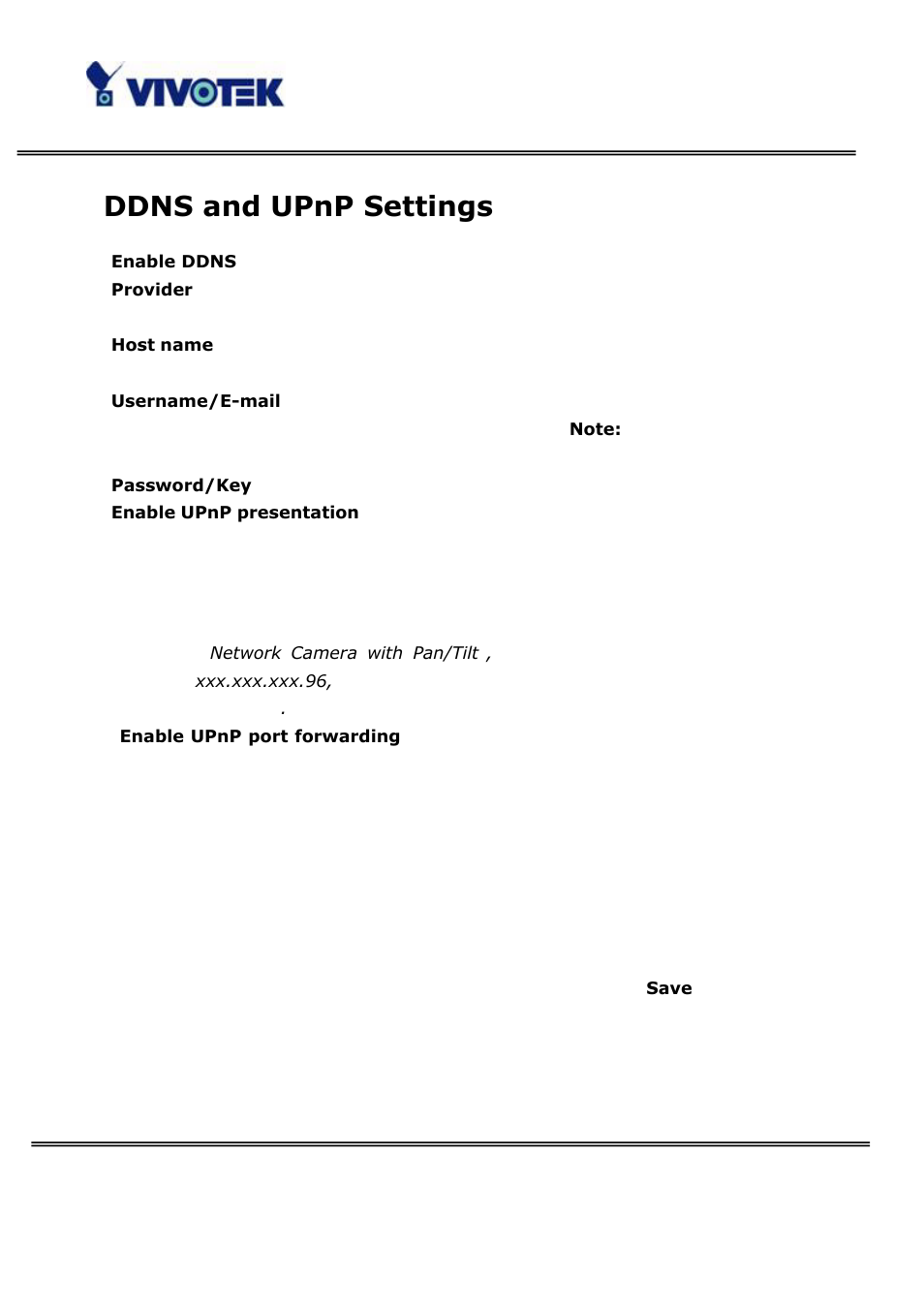 Ddns and upnp settings | Vivotek PT3122 User Manual | Page 36 / 64