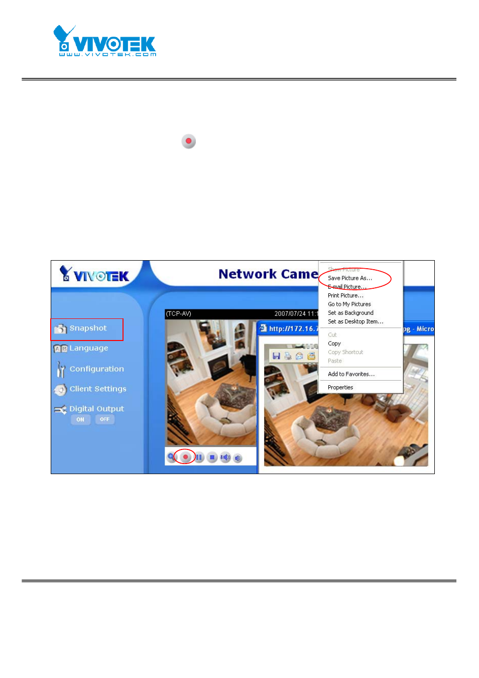 Mp4 recording, Snapshot | Vivotek FD7131 User Manual | Page 18 / 104