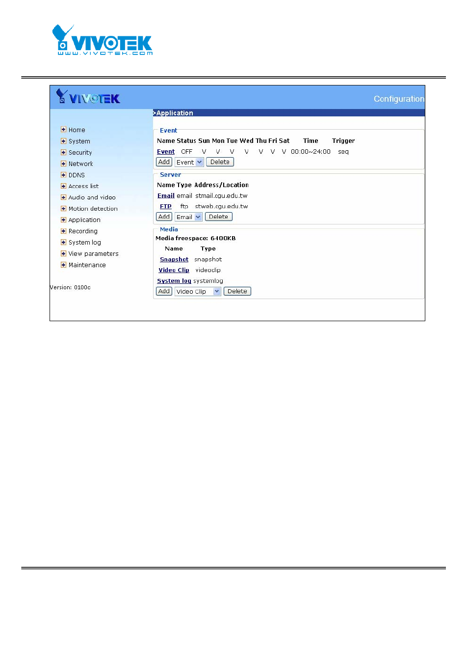 Event | Vivotek FD7131 User Manual | Page 50 / 104