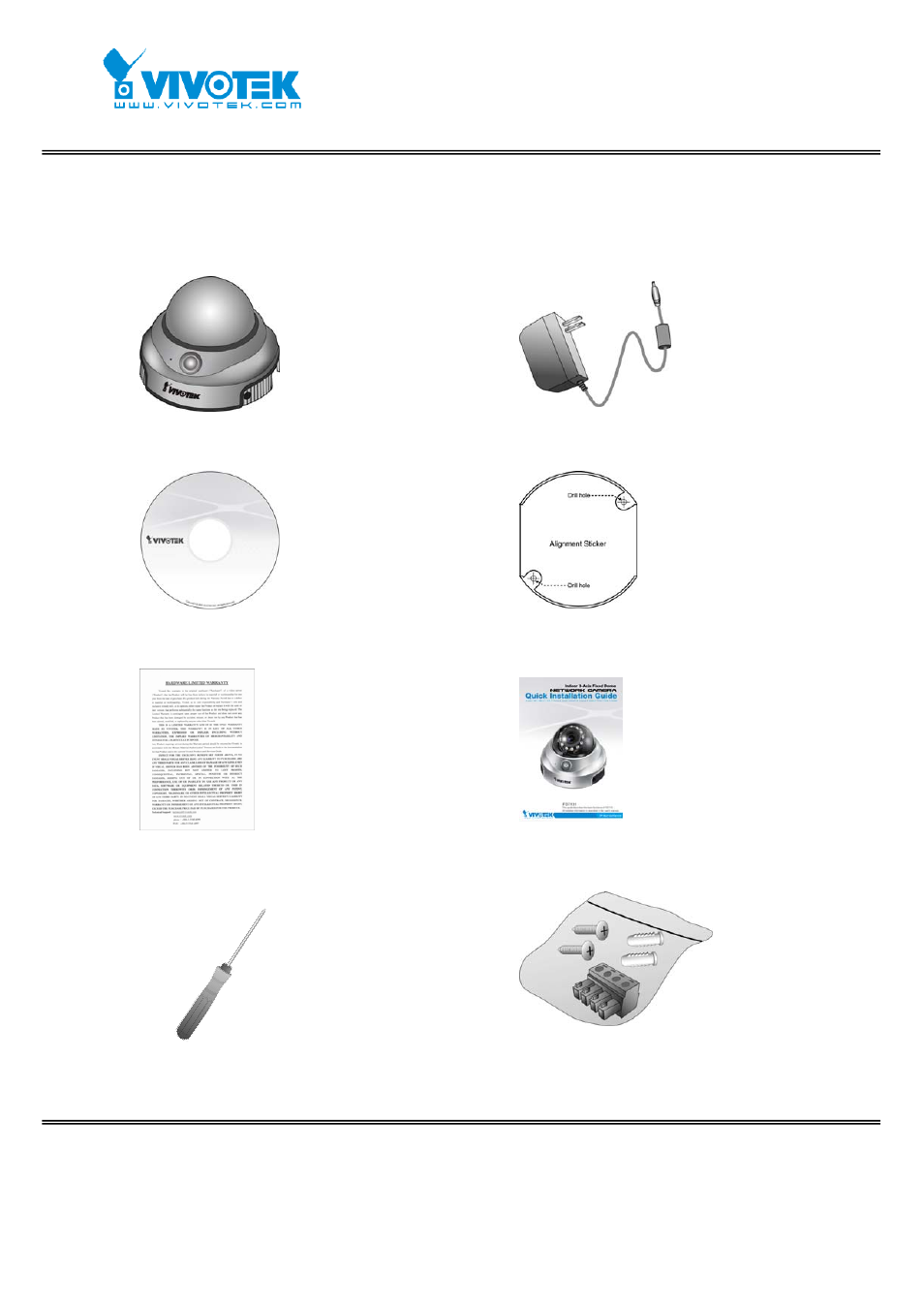 Package content | Vivotek FD7131 User Manual | Page 7 / 104