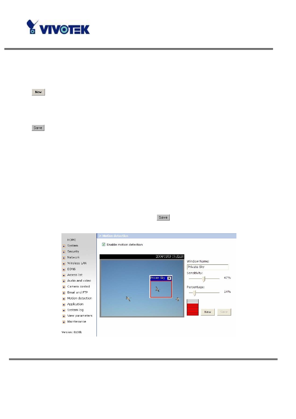Motion detection | Vivotek WIRELESS PAN/TILT PT7137 User Manual | Page 47 / 79