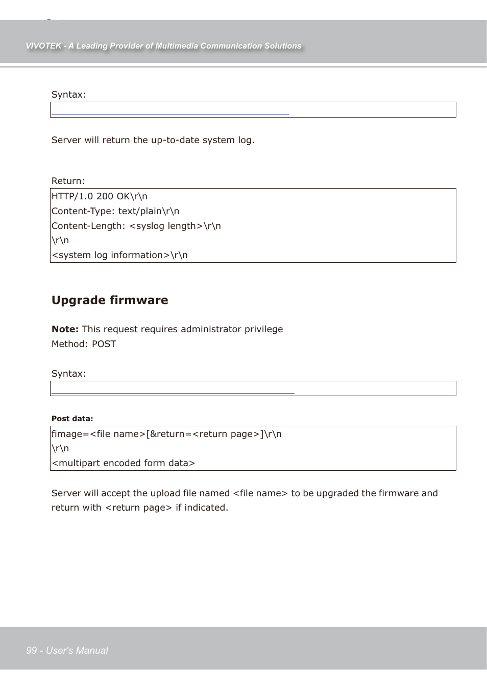 Upgrade firmware | Vivotek IP7138 User Manual | Page 100 / 105