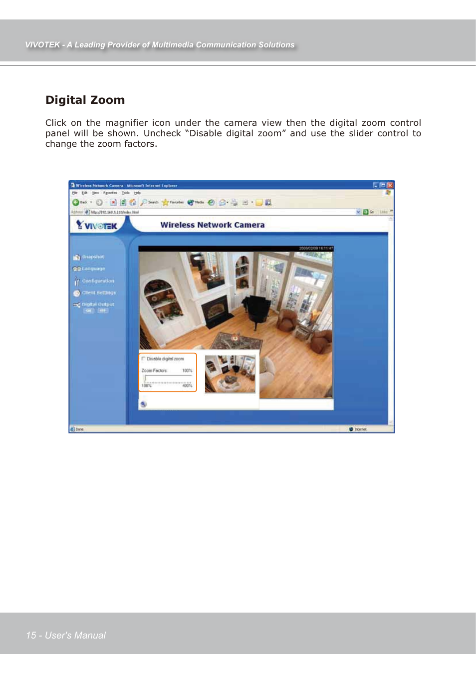Digital zoom | Vivotek IP7138 User Manual | Page 16 / 105