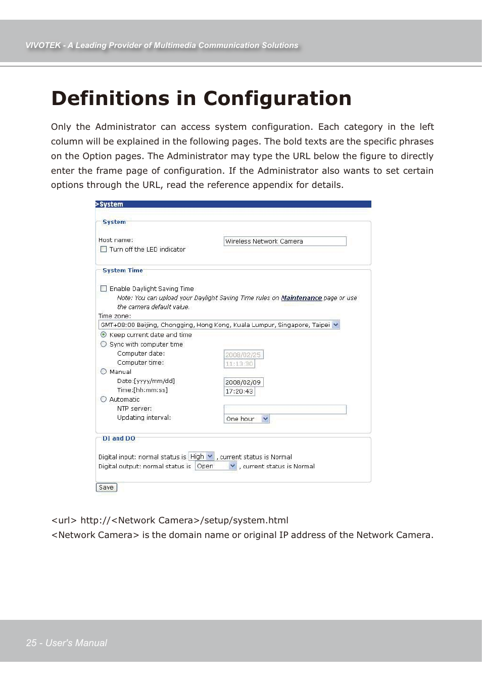 Definitions in configuration | Vivotek IP7138 User Manual | Page 26 / 105
