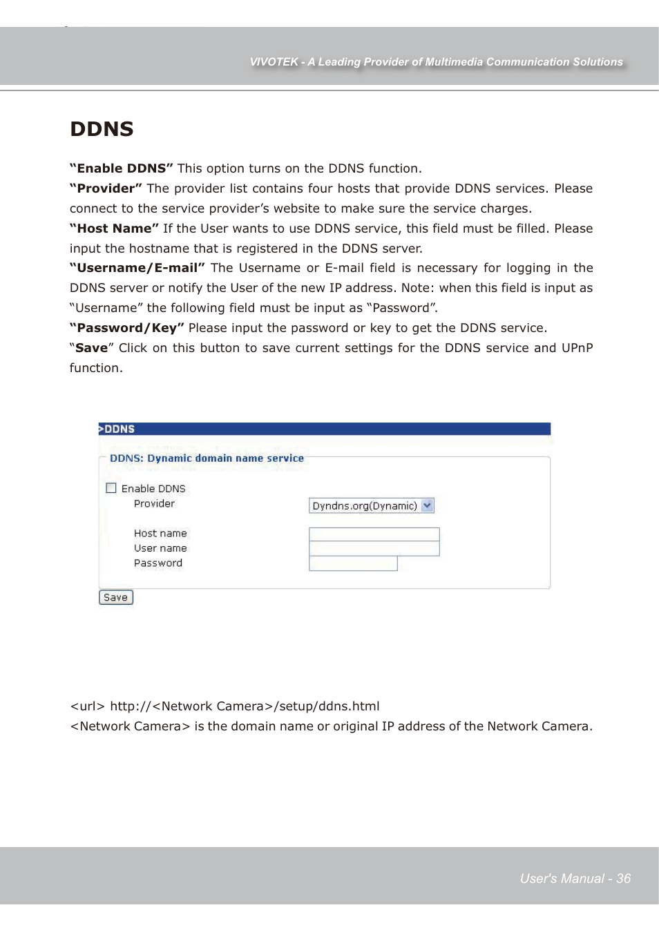 Ddns | Vivotek IP7138 User Manual | Page 37 / 105