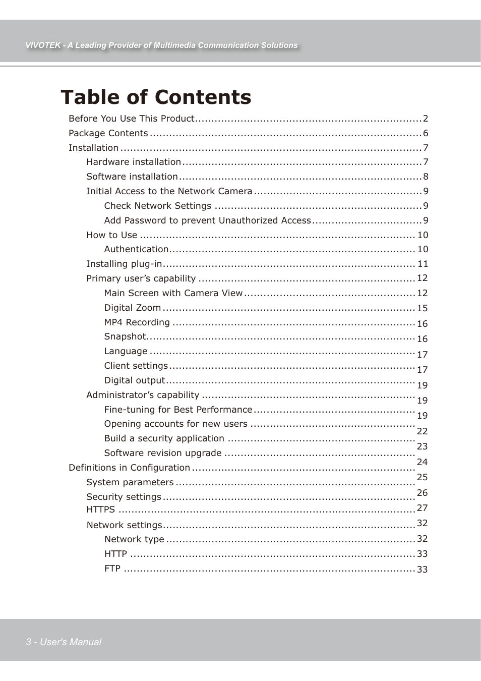Vivotek IP7138 User Manual | Page 4 / 105