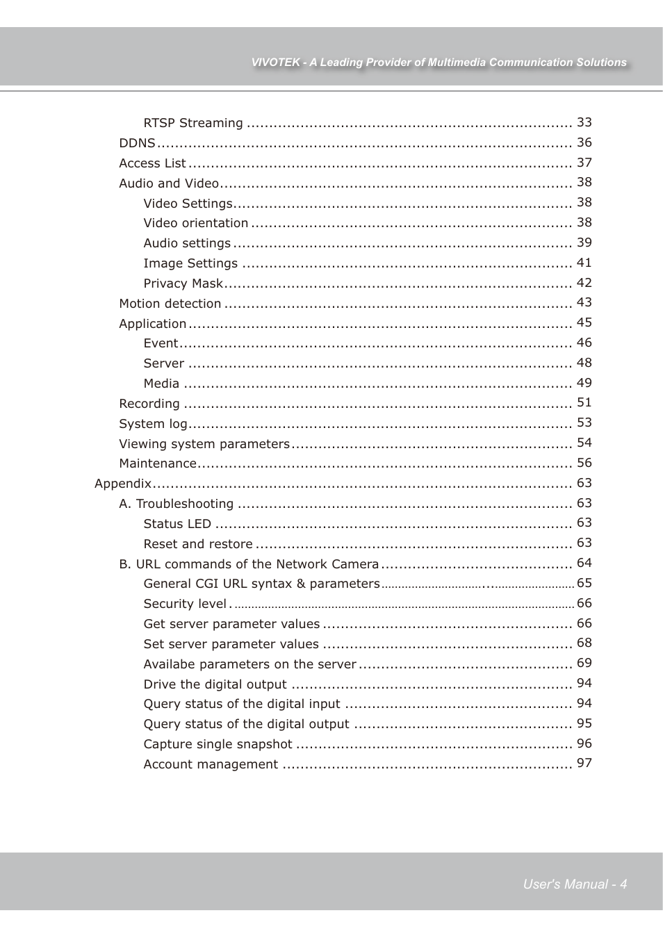 Vivotek IP7138 User Manual | Page 5 / 105