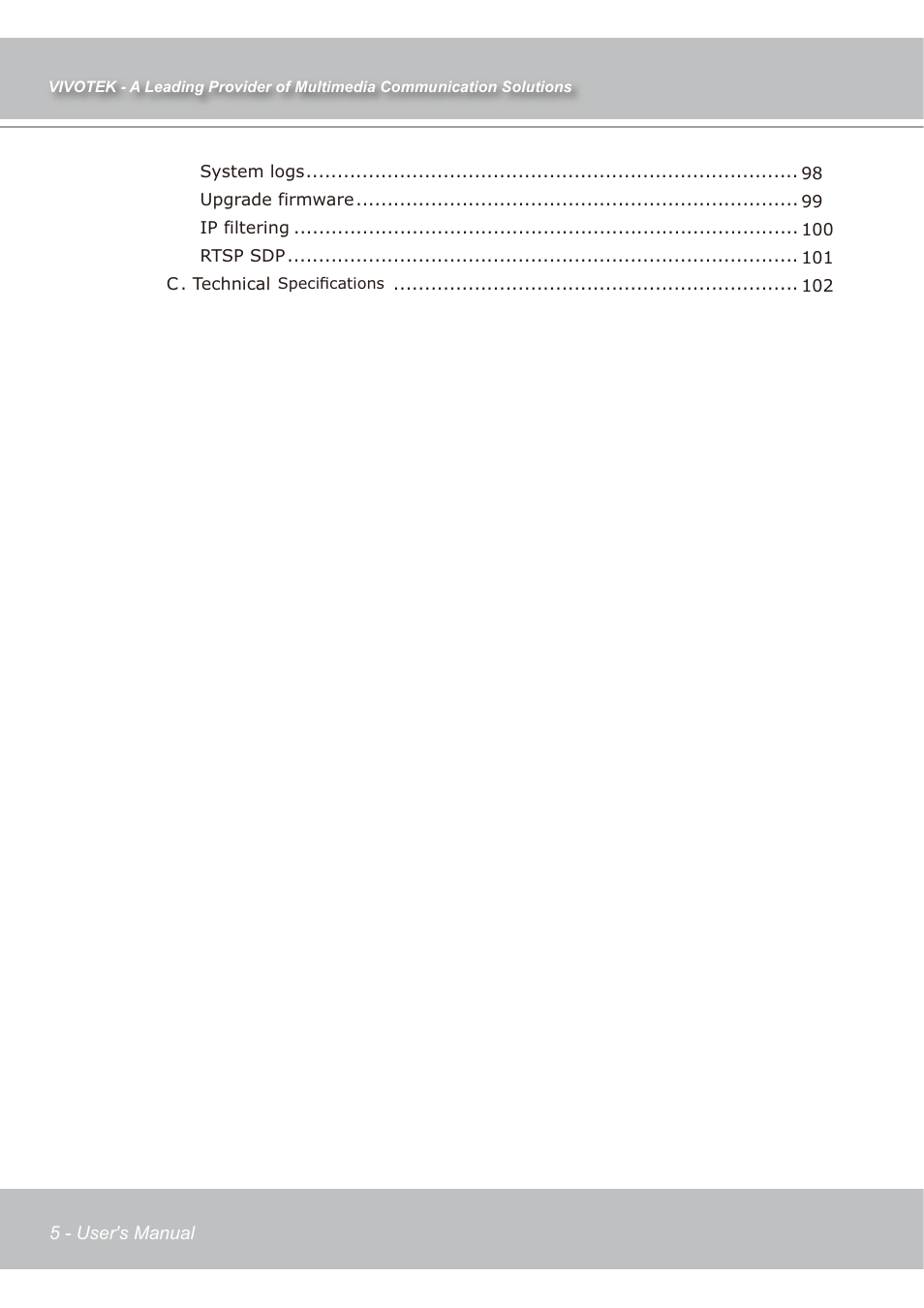 Vivotek IP7138 User Manual | Page 6 / 105