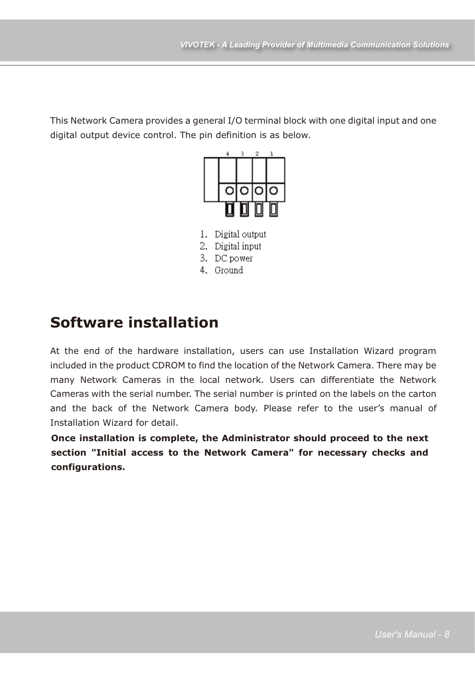 Software installation | Vivotek IP7138 User Manual | Page 9 / 105