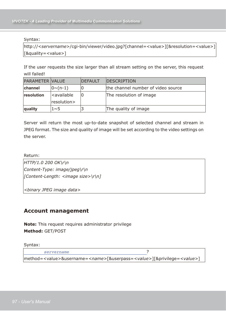 Account management | Vivotek IP7138 User Manual | Page 98 / 105