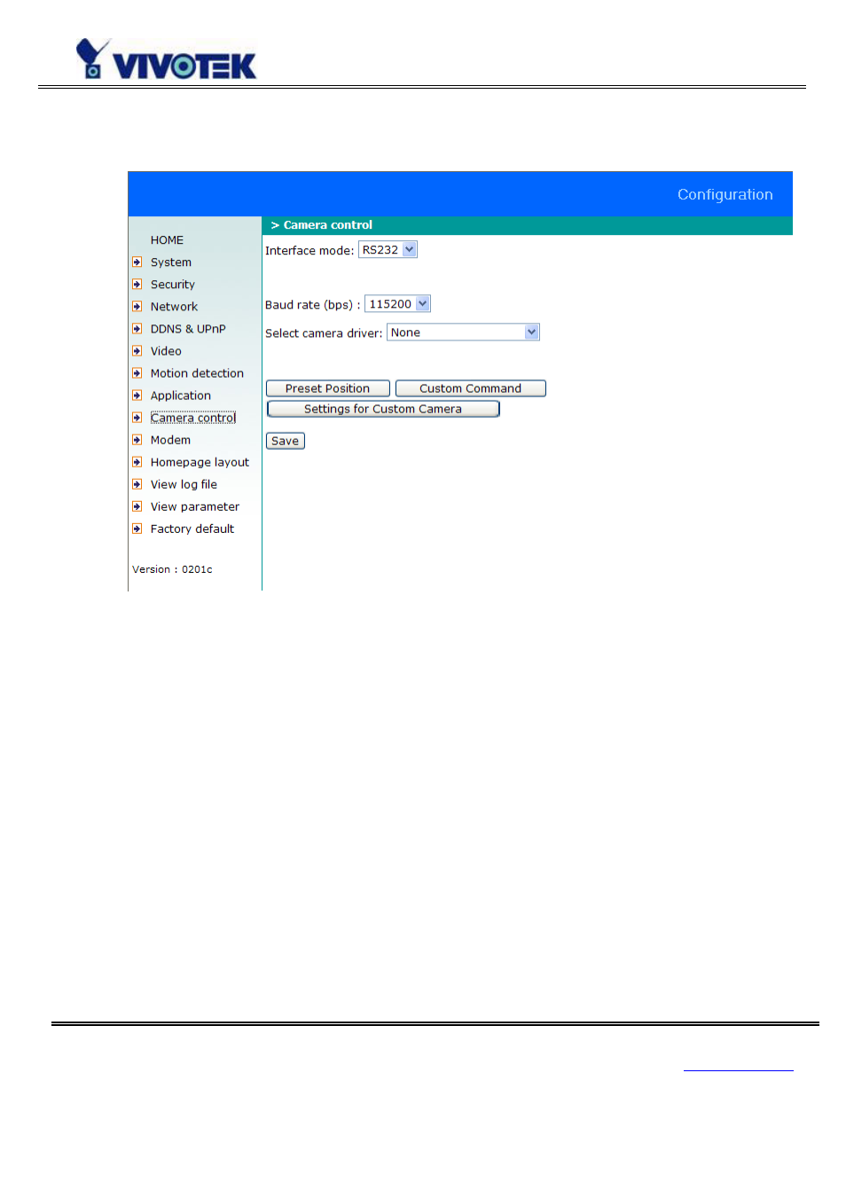 Ptz camera configuration | Vivotek VS3102 User Manual | Page 52 / 83