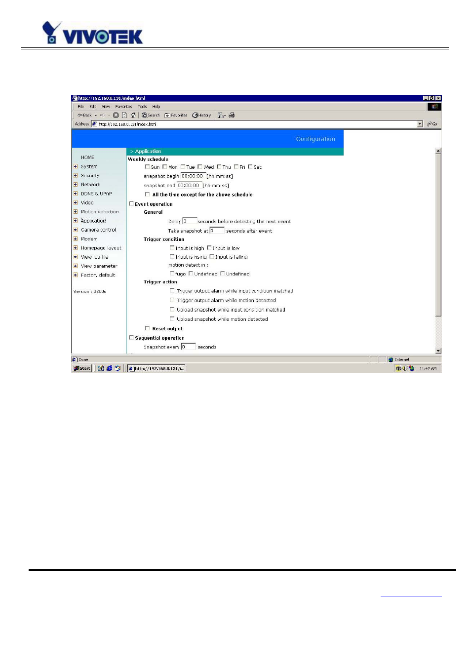 Application settings | Vivotek VS3102 User Manual | Page 58 / 83