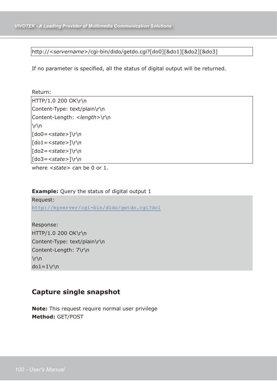 Capture single snapshot | Vivotek IP7139 User Manual | Page 101 / 109