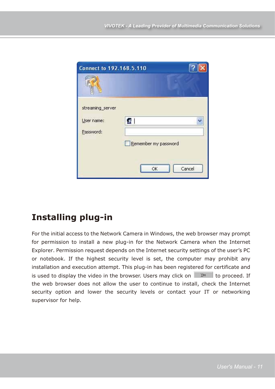 Installing plug-in | Vivotek IP7139 User Manual | Page 12 / 109