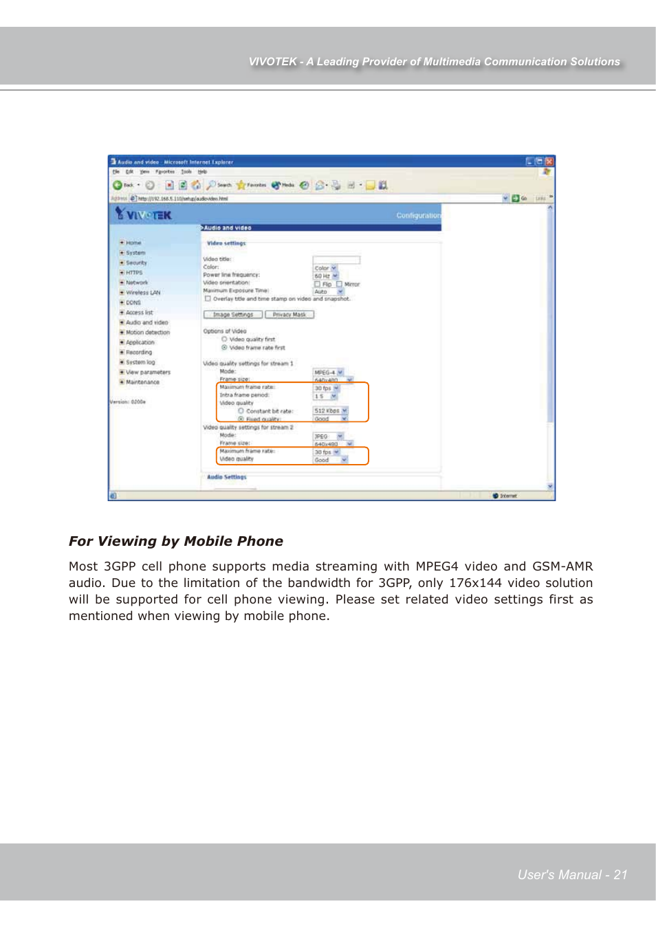 Vivotek IP7139 User Manual | Page 22 / 109