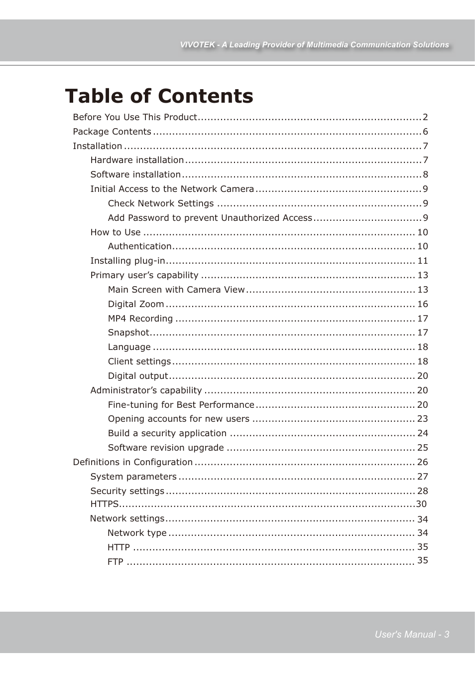 Vivotek IP7139 User Manual | Page 4 / 109