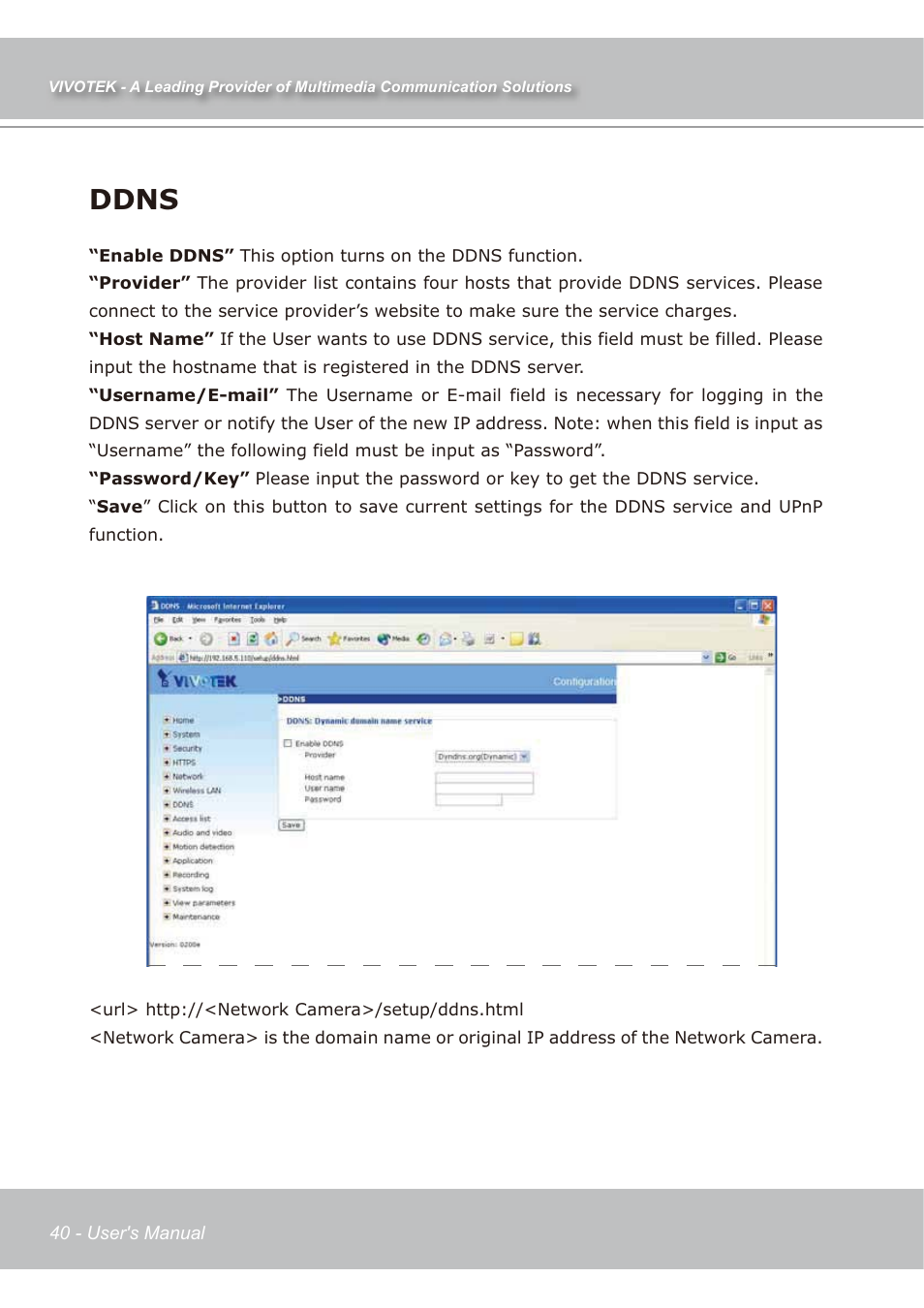 Ddns | Vivotek IP7139 User Manual | Page 41 / 109