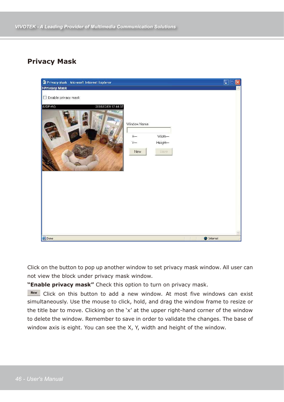 Privacy mask | Vivotek IP7139 User Manual | Page 47 / 109