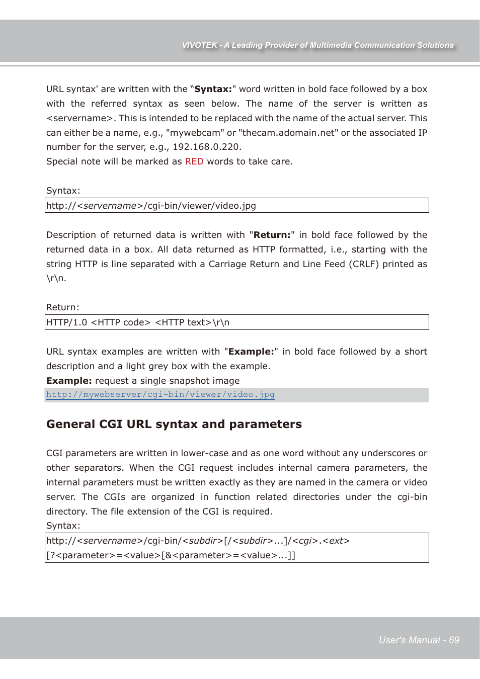 General cgi url syntax and parameters | Vivotek IP7139 User Manual | Page 70 / 109