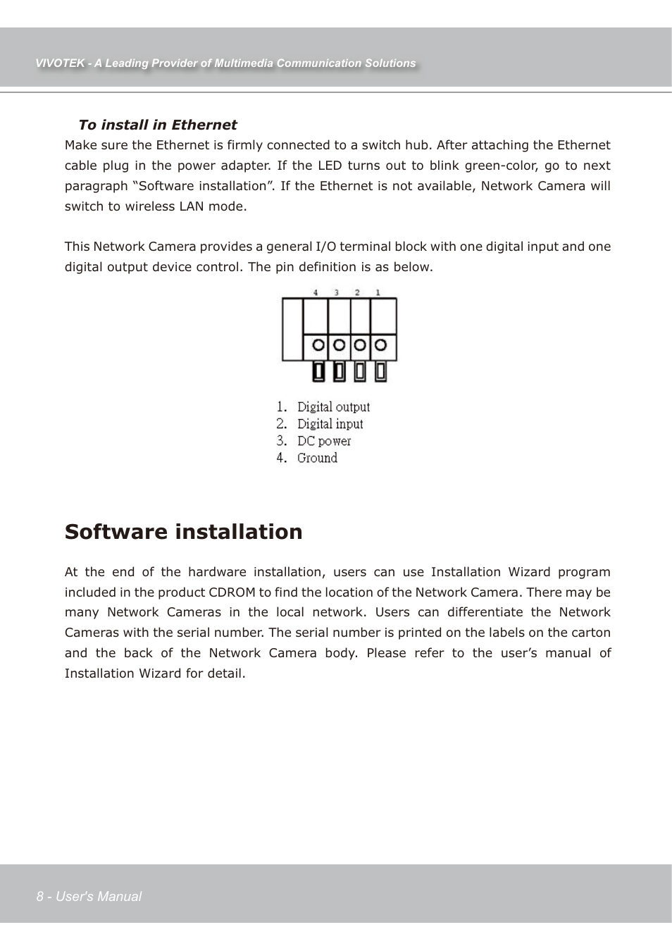 Software installation | Vivotek IP7139 User Manual | Page 9 / 109