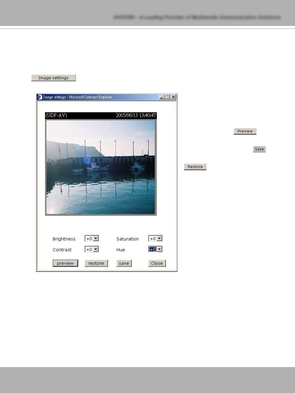 Image settings | Vivotek IP7137 User Manual | Page 37 / 72
