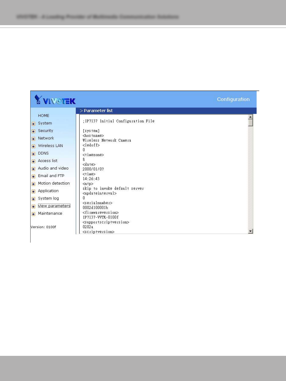 Viewing system parameters | Vivotek IP7137 User Manual | Page 46 / 72