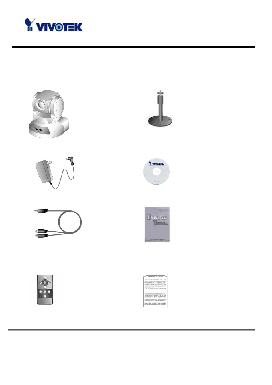 Package contents | Vivotek PZ6122 User Manual | Page 4 / 93