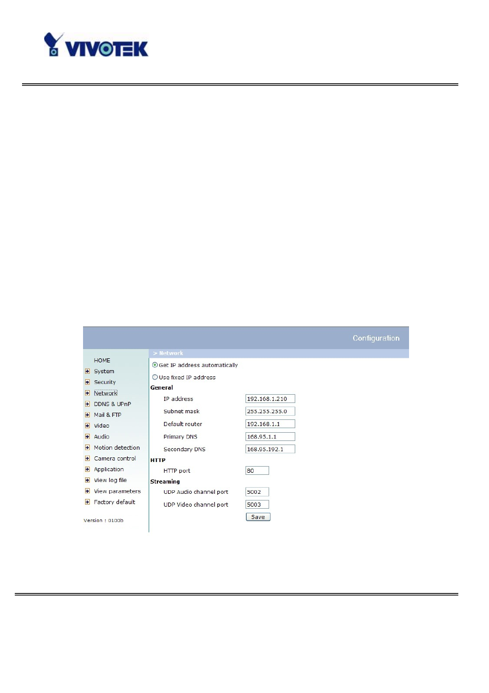 Streaming | Vivotek PZ6122 User Manual | Page 40 / 93