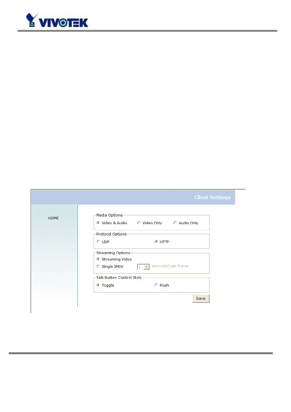 Client settings | Vivotek PZ6114/PZ6124 User Manual | Page 20 / 95
