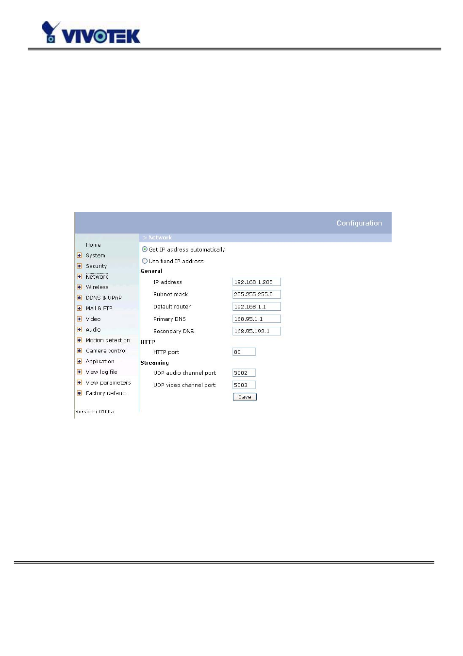 Streaming | Vivotek PZ6114/PZ6124 User Manual | Page 38 / 95