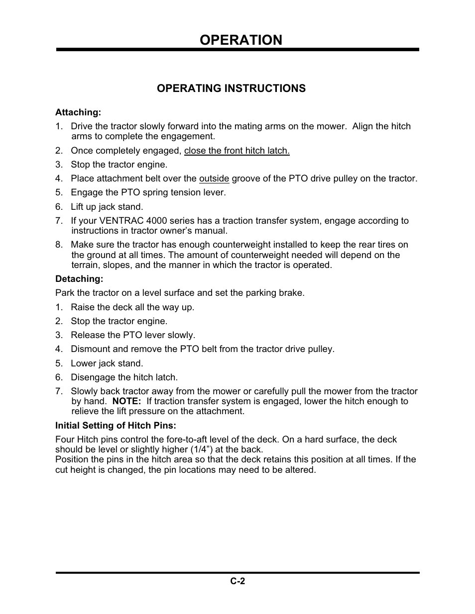 Operation | Venture Products Ventrac HQ680 User Manual | Page 11 / 30