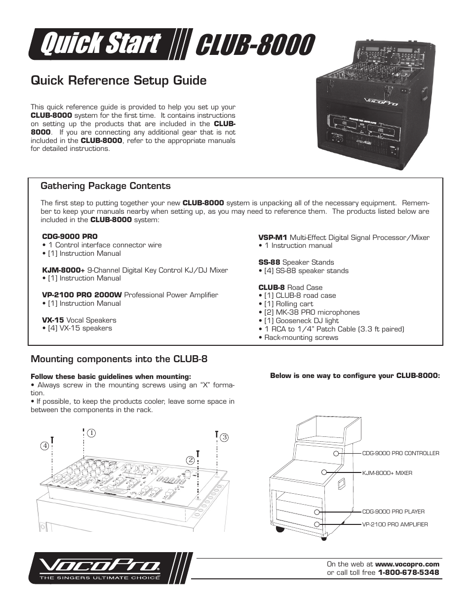 VocoPro Club-8000 User Manual | 4 pages