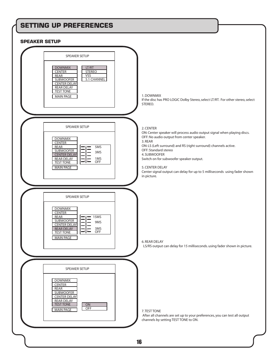Setting up preferences | VocoPro DVX-580G User Manual | Page 16 / 27