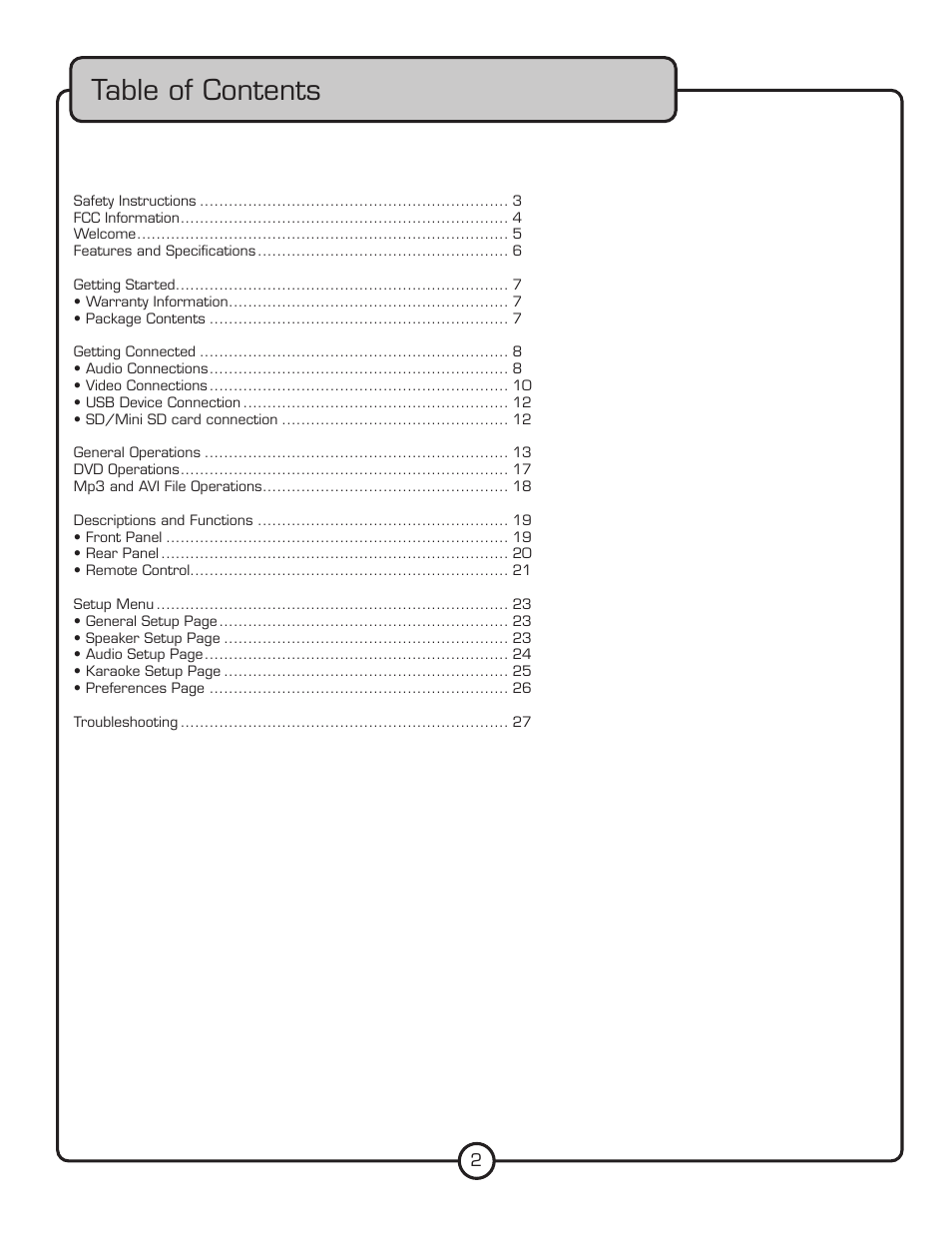 VocoPro DVG-777K User Manual | Page 2 / 28