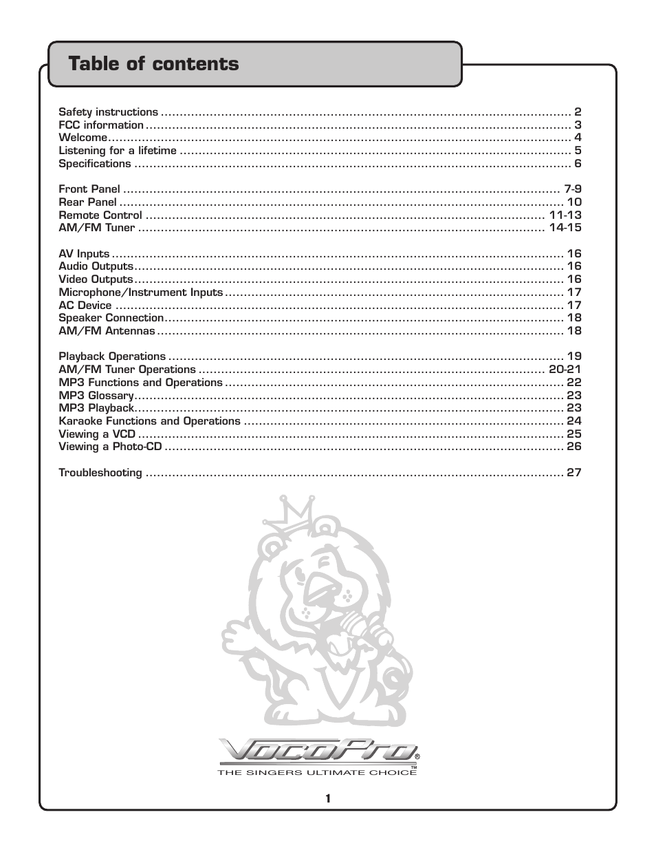 VocoPro Voco user guide portable speaker User Manual | Page 2 / 29