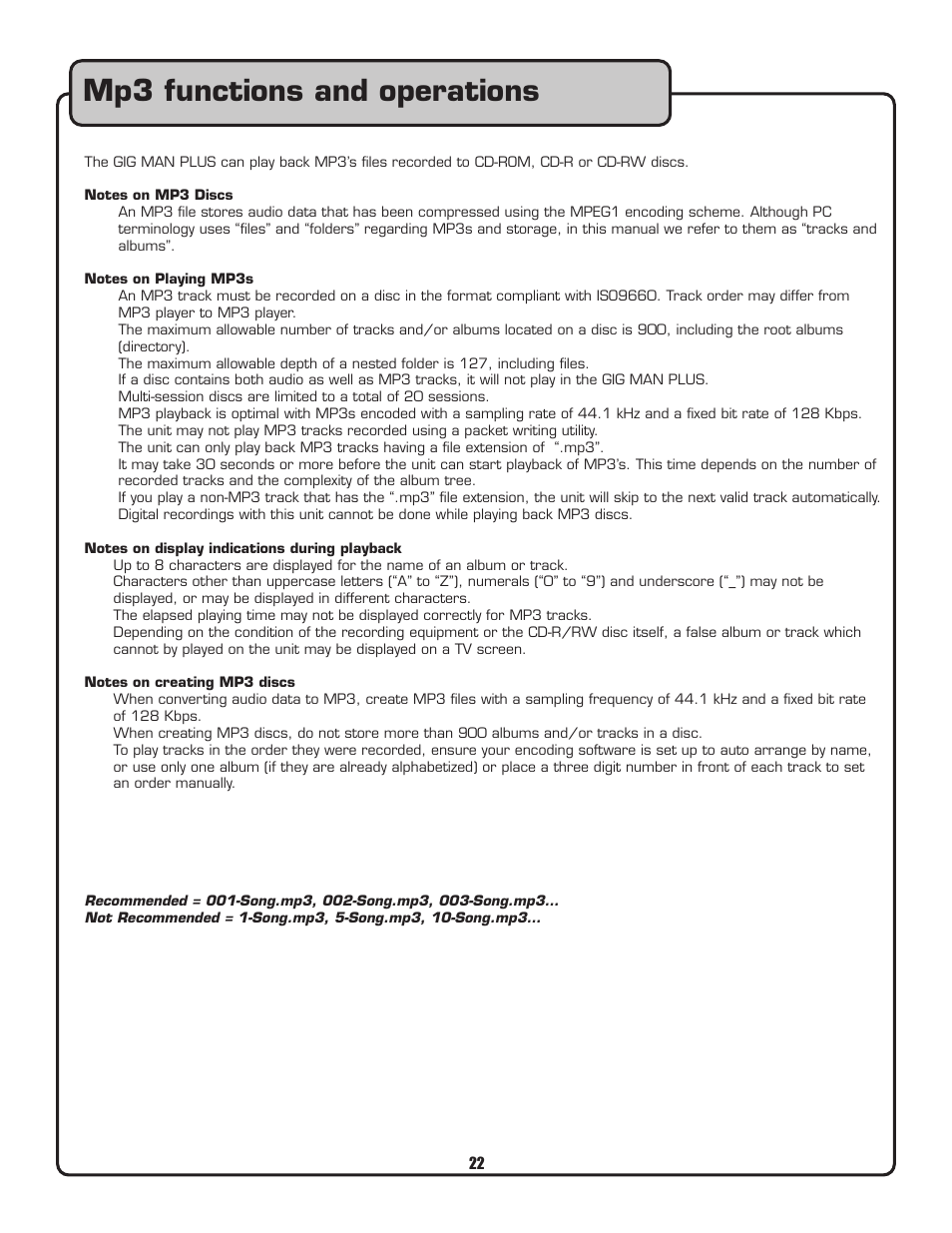 Mp3 functions and operations | VocoPro Voco user guide portable speaker User Manual | Page 23 / 29