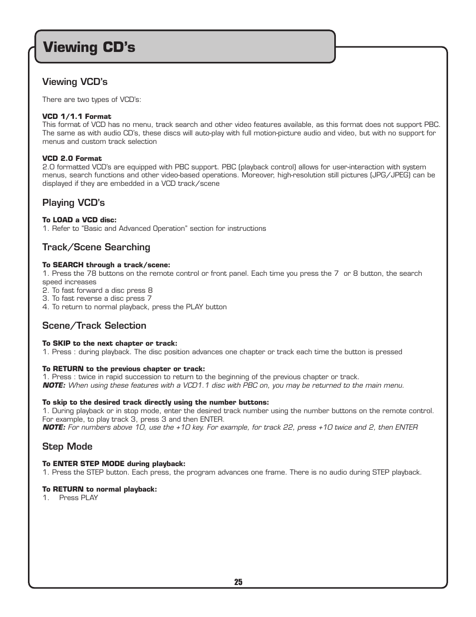 Viewing cd’s | VocoPro Voco user guide portable speaker User Manual | Page 26 / 29