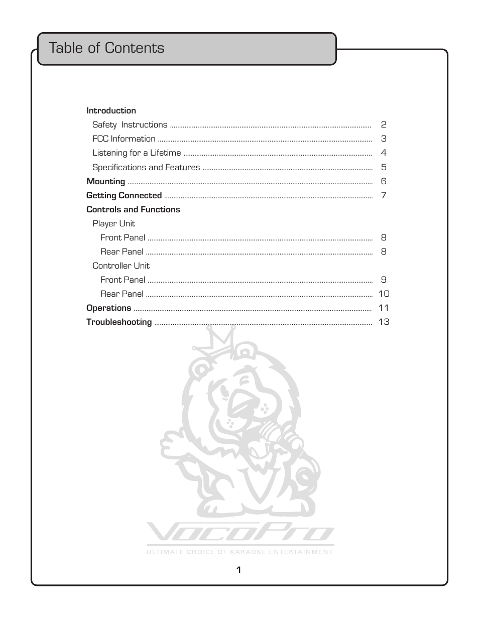 VocoPro CDG-8800PRO User Manual | Page 3 / 17