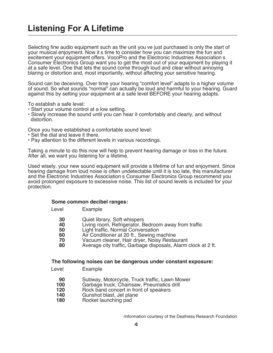 Listening for a lifetime | VocoPro CDG-8800PRO User Manual | Page 6 / 17