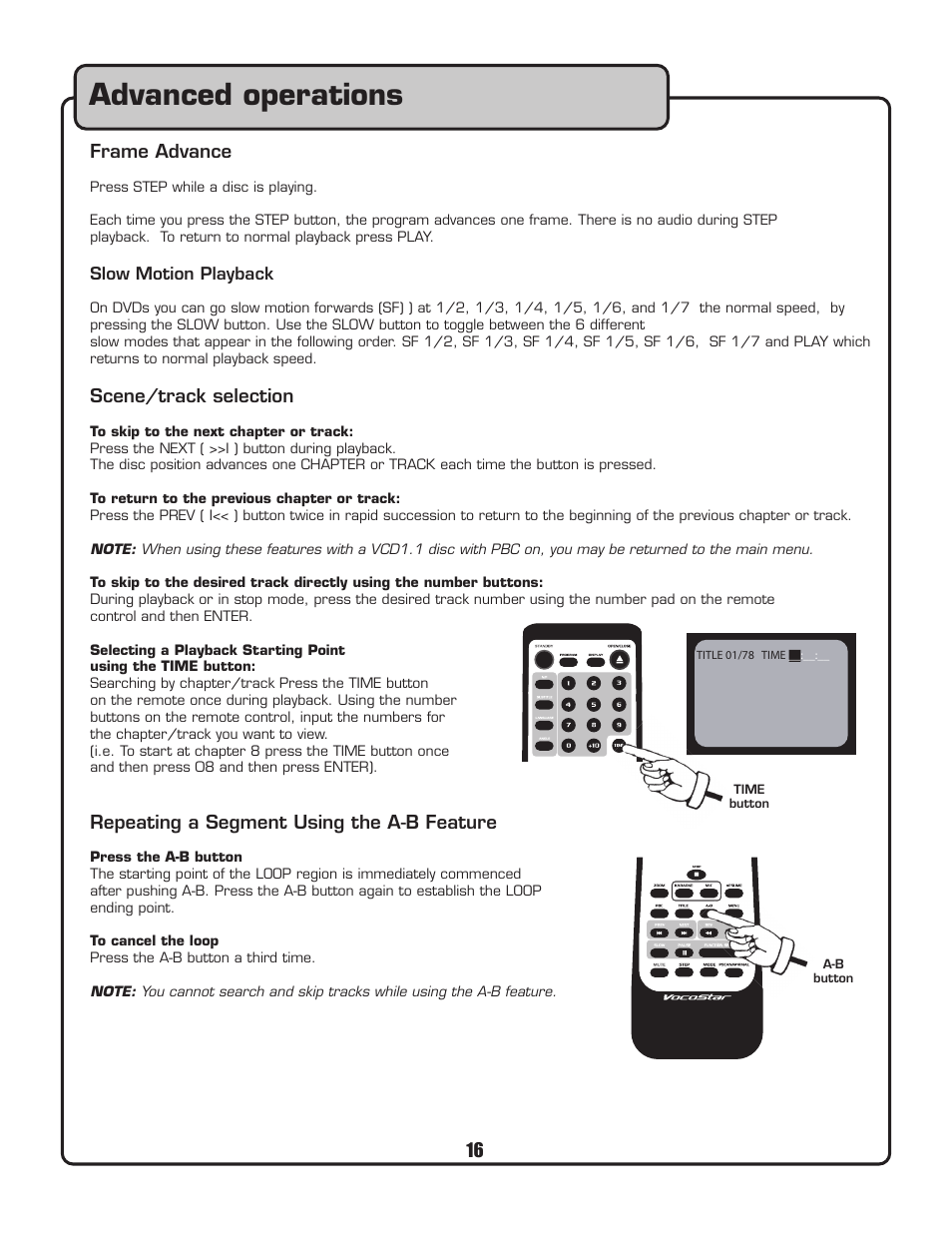 Advanced operations | VocoPro DVG-399K User Manual | Page 17 / 27