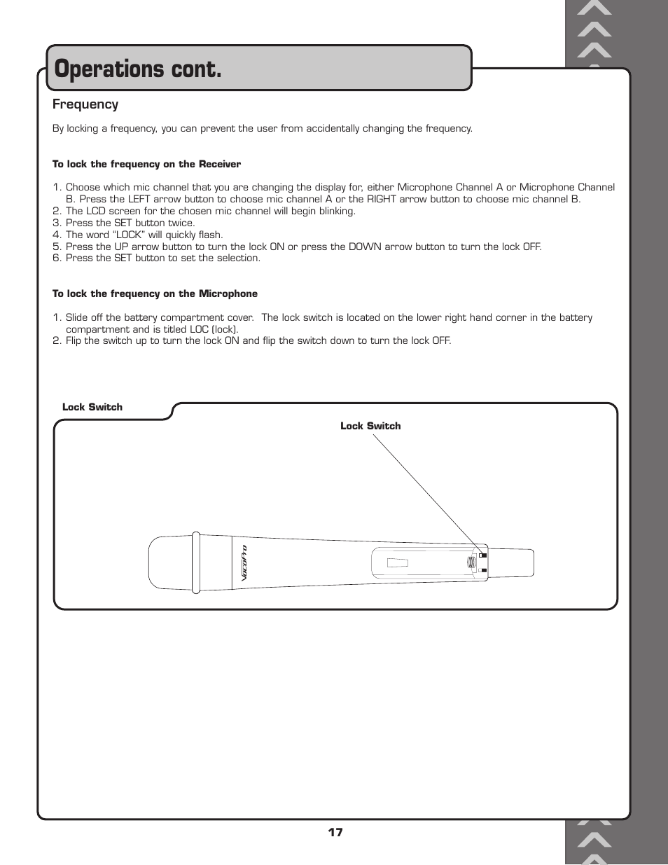 Operations cont | VocoPro UHF-6800 User Manual | Page 18 / 21