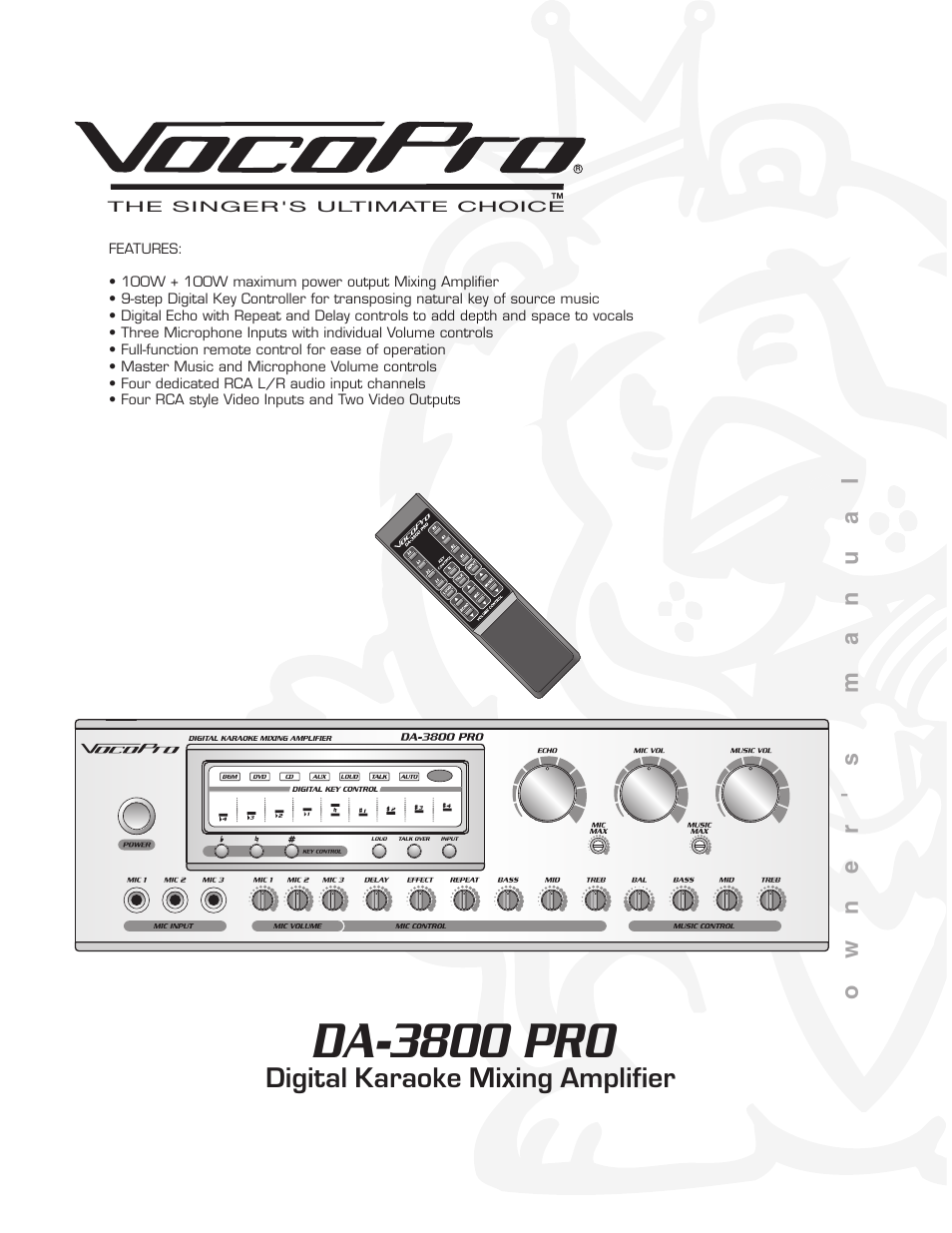 VocoPro DA-3800 PRO User Manual | 28 pages