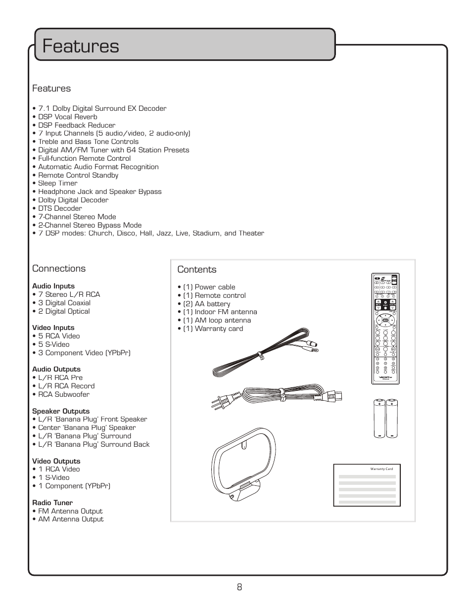 Features | VocoPro DTX-9909K User Manual | Page 8 / 52