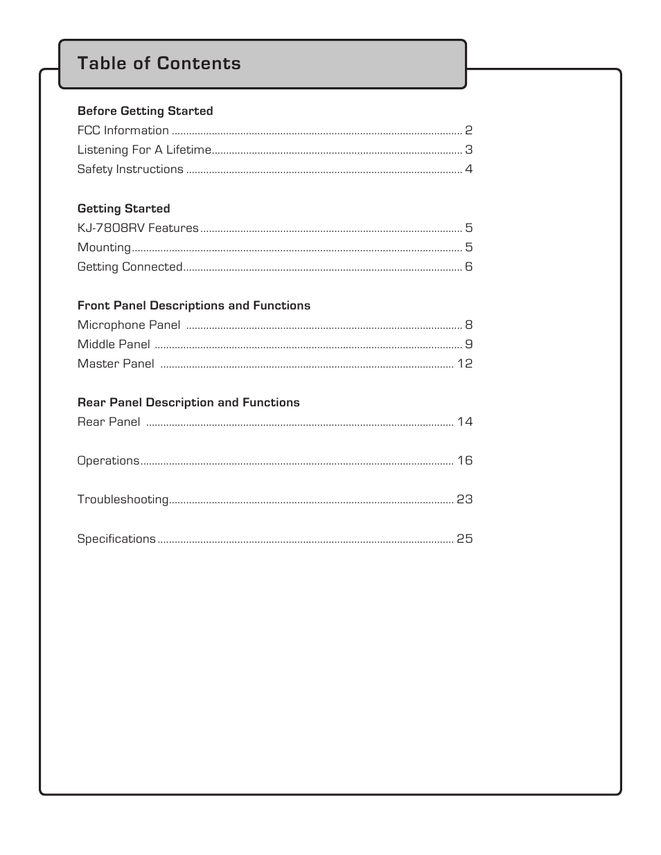 VocoPro KJ-7808RV User Manual | Page 3 / 28