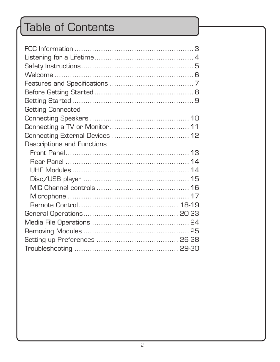 VocoPro PA-MAN User Manual | Page 2 / 32