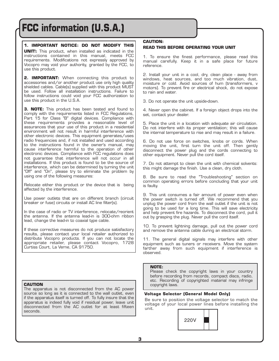 VocoPro CDG-X3P User Manual | Page 4 / 22