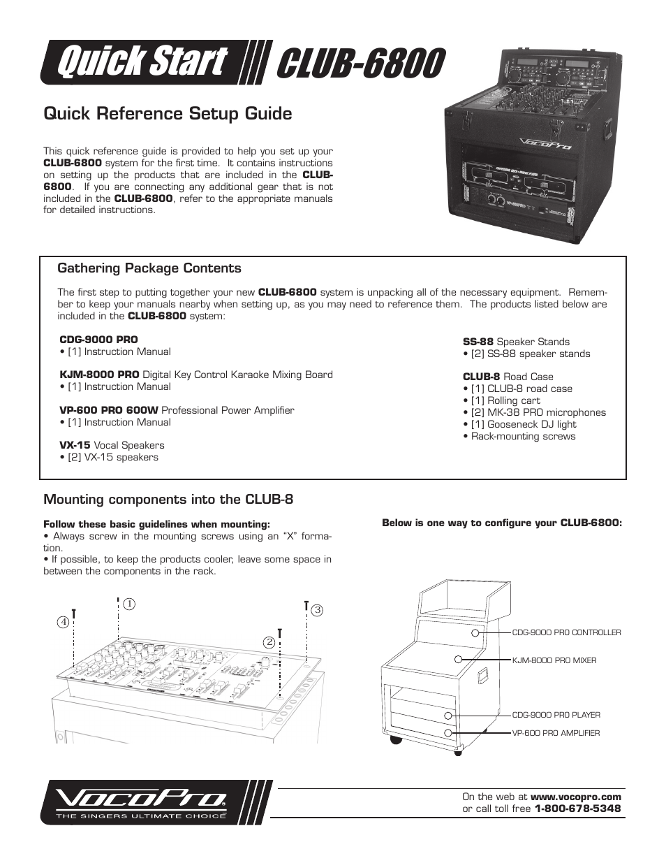 VocoPro CLUB-6800 User Manual | 4 pages