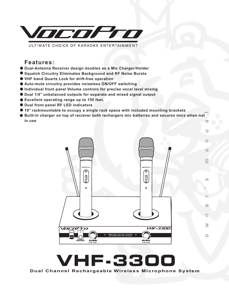 VocoPro VHF-3300 User Manual | 11 pages