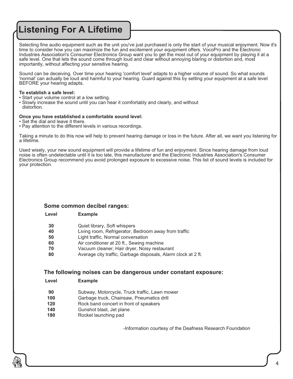 Pg 04 listening.pdf, Listening for a lifetime | VocoPro VHF-3300 User Manual | Page 5 / 11